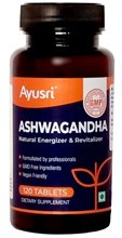 Ашвагандха (Ashwagandha) Ayusri- Омолаживает организм , 120 таб.